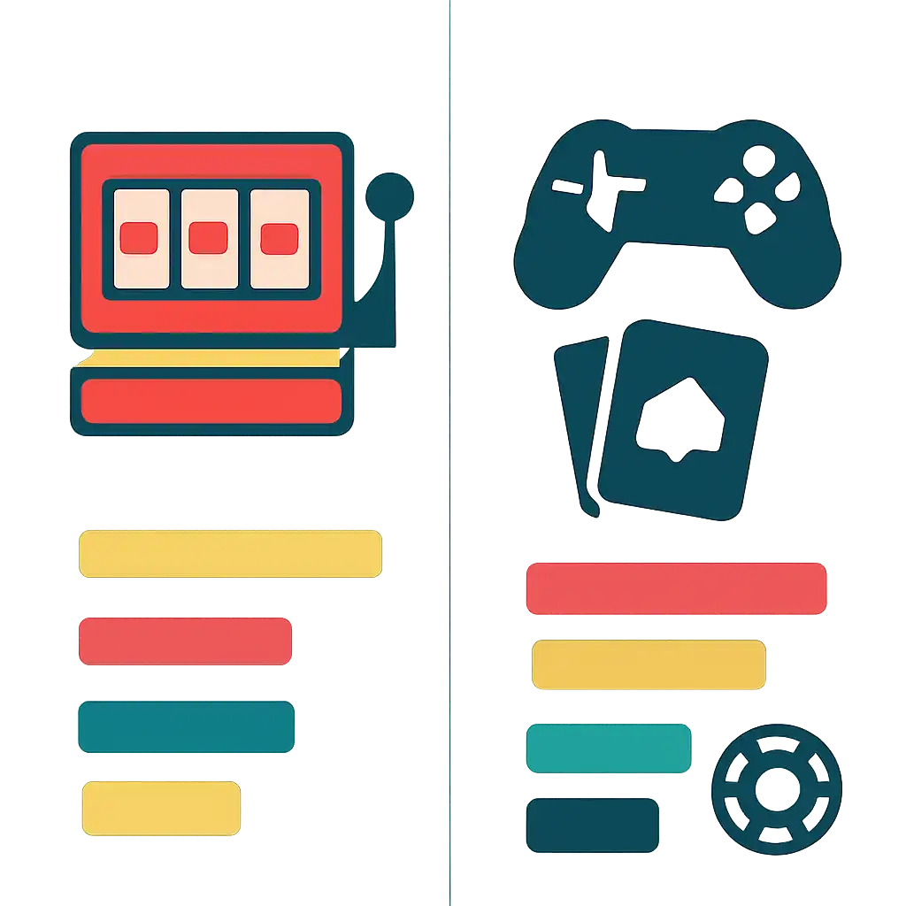 Infographic comparing options using coloured bars and, Slot Games