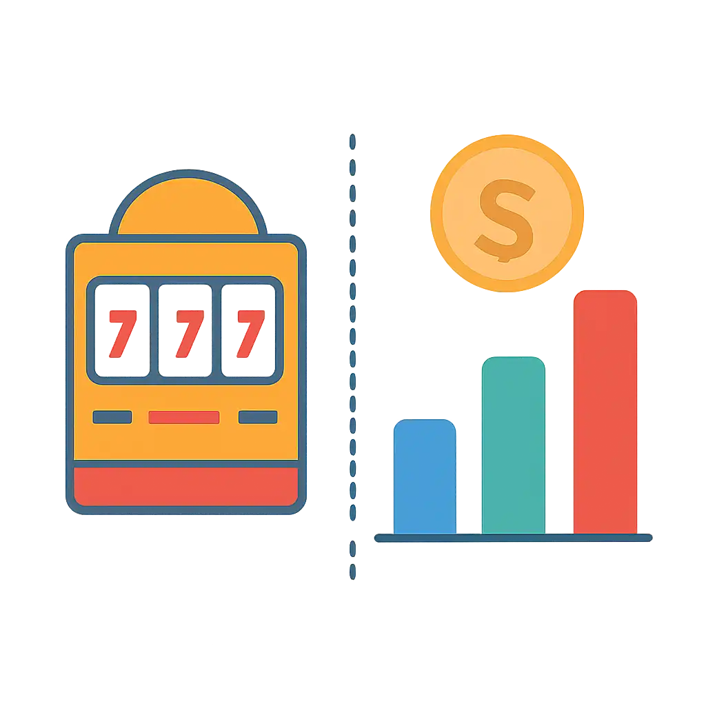 Infographic comparing options using coloured bars and, What slot games Is and How It Works