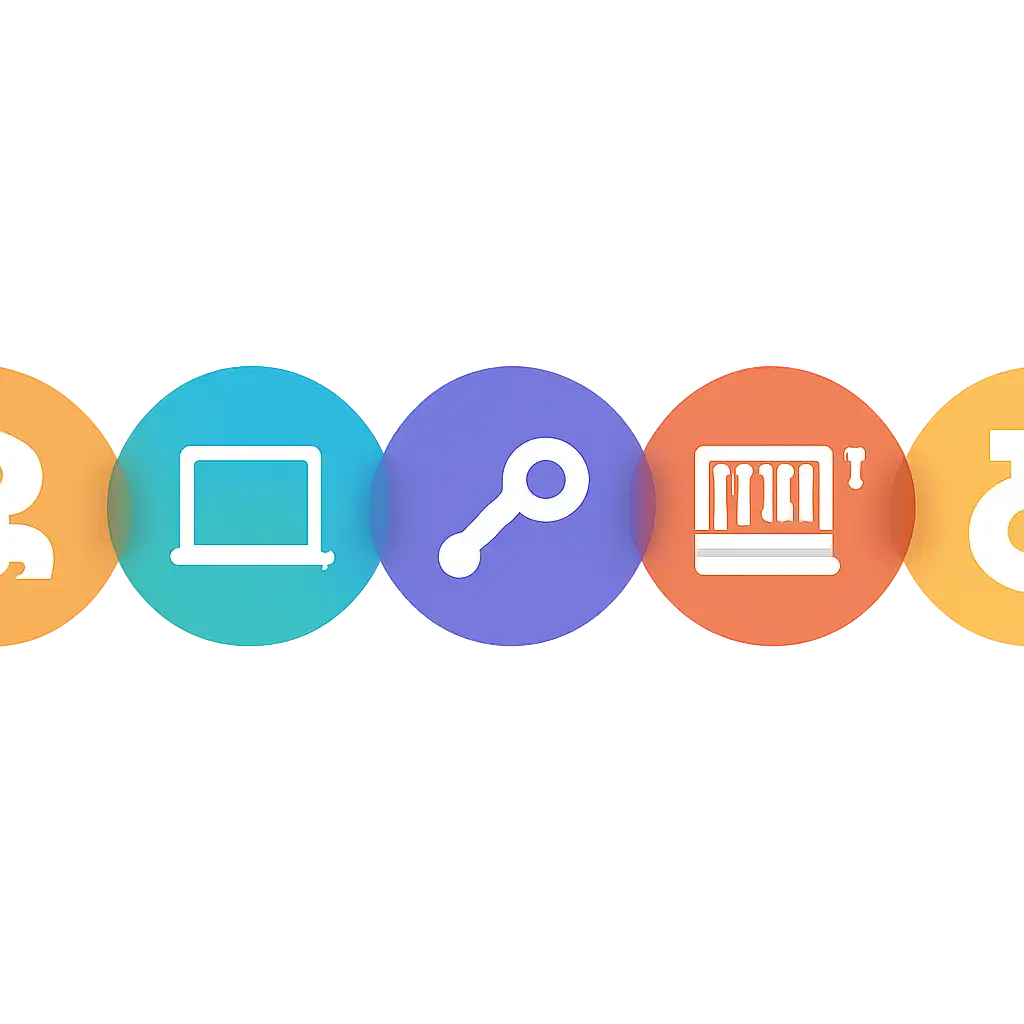 Five numbered circular icons connected by arrows in a horizontal flow, Getting Started With slot games steps