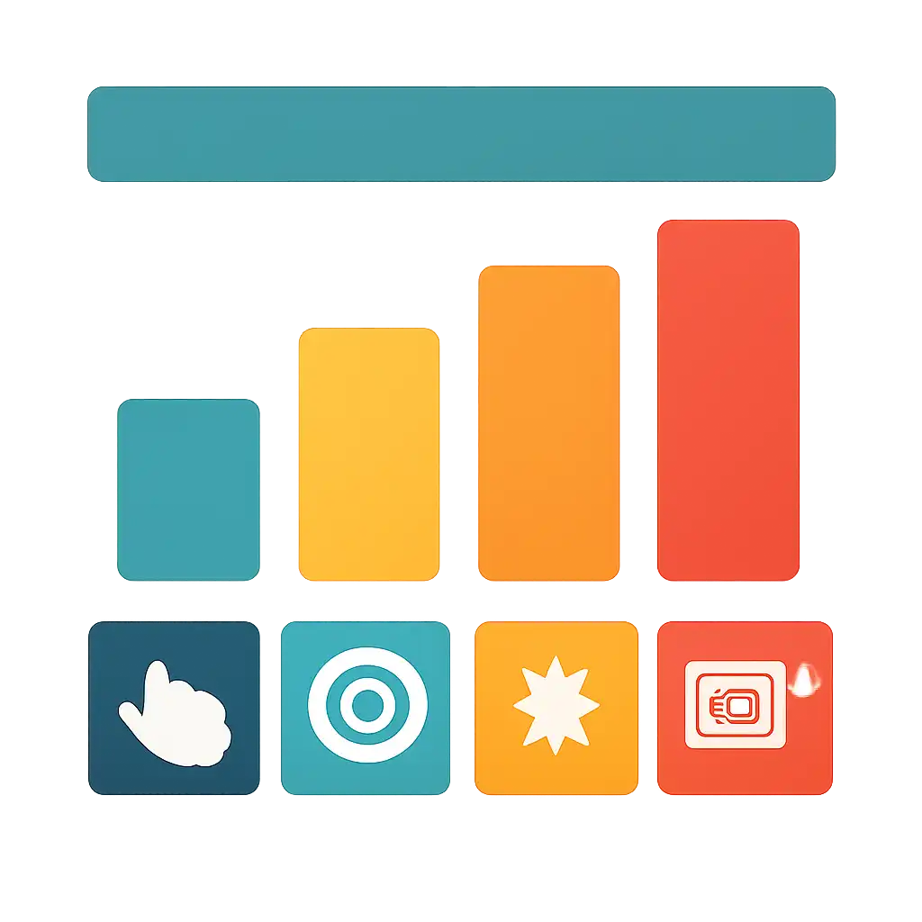 Infographic comparing options using coloured bars and, Getting Started With slot games