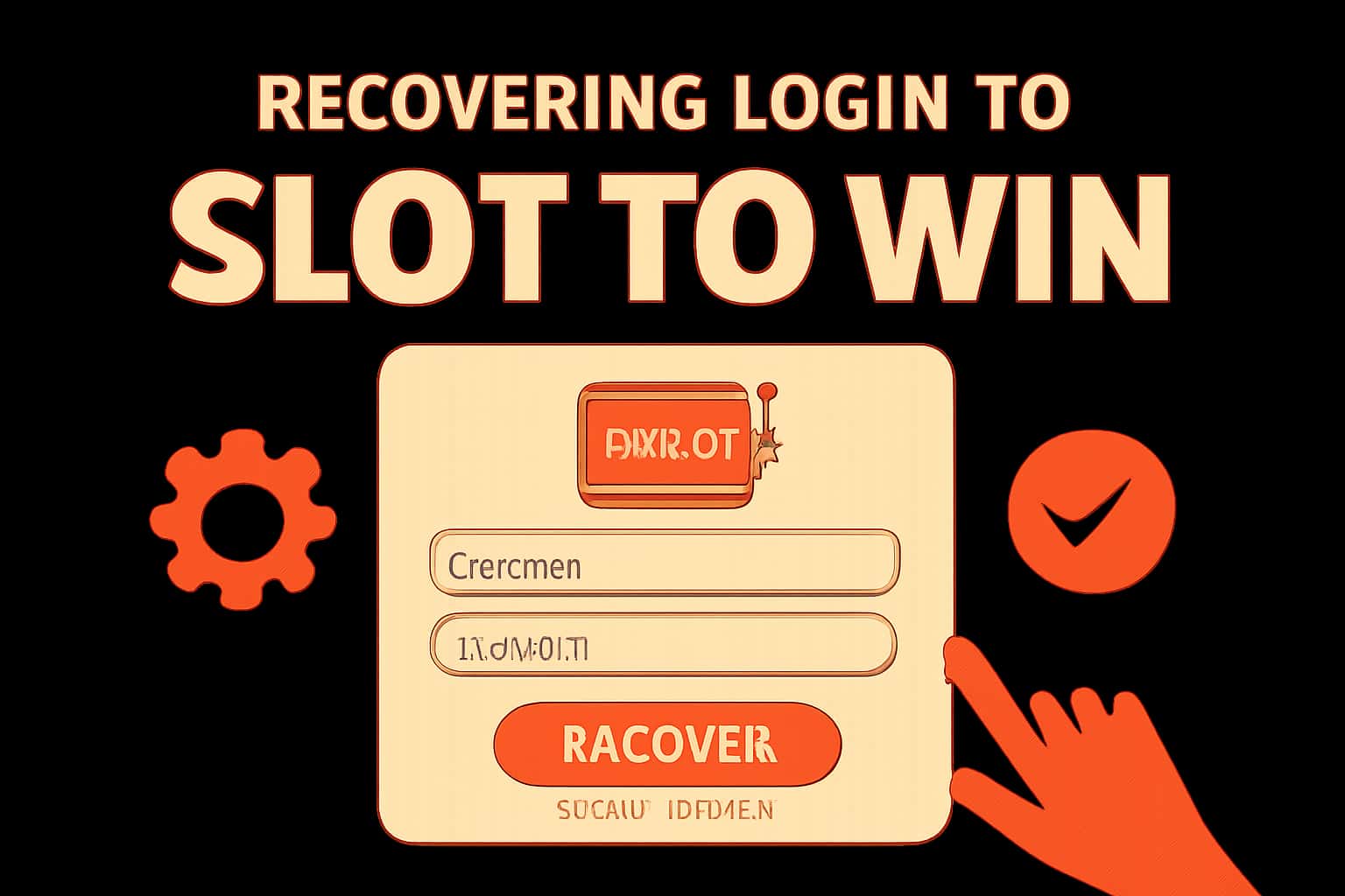 A sleek and informative visual depicting the process of recovering a login to Slot To Win.