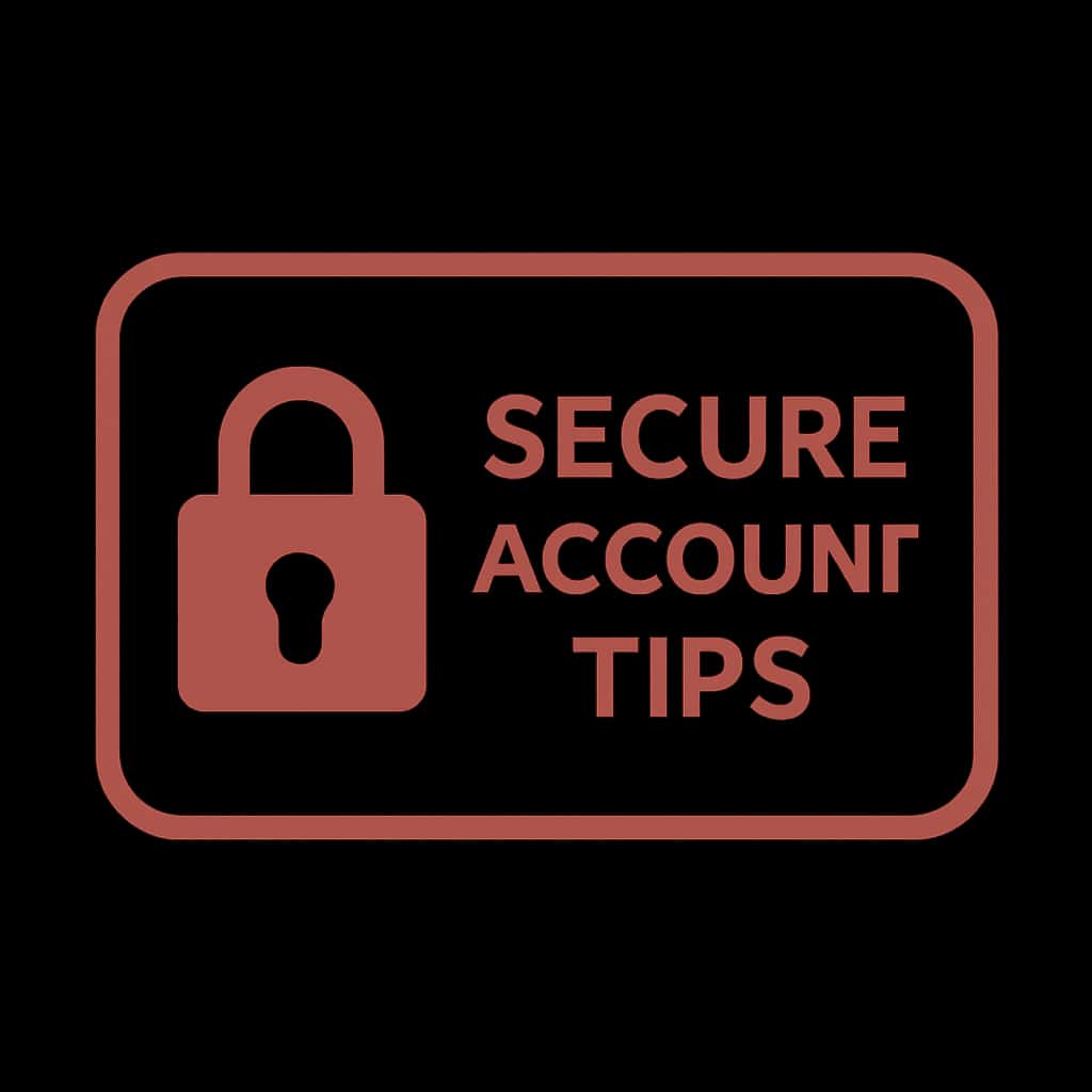 A simple badge design highlighting Secure Slot To Win Account Tips.