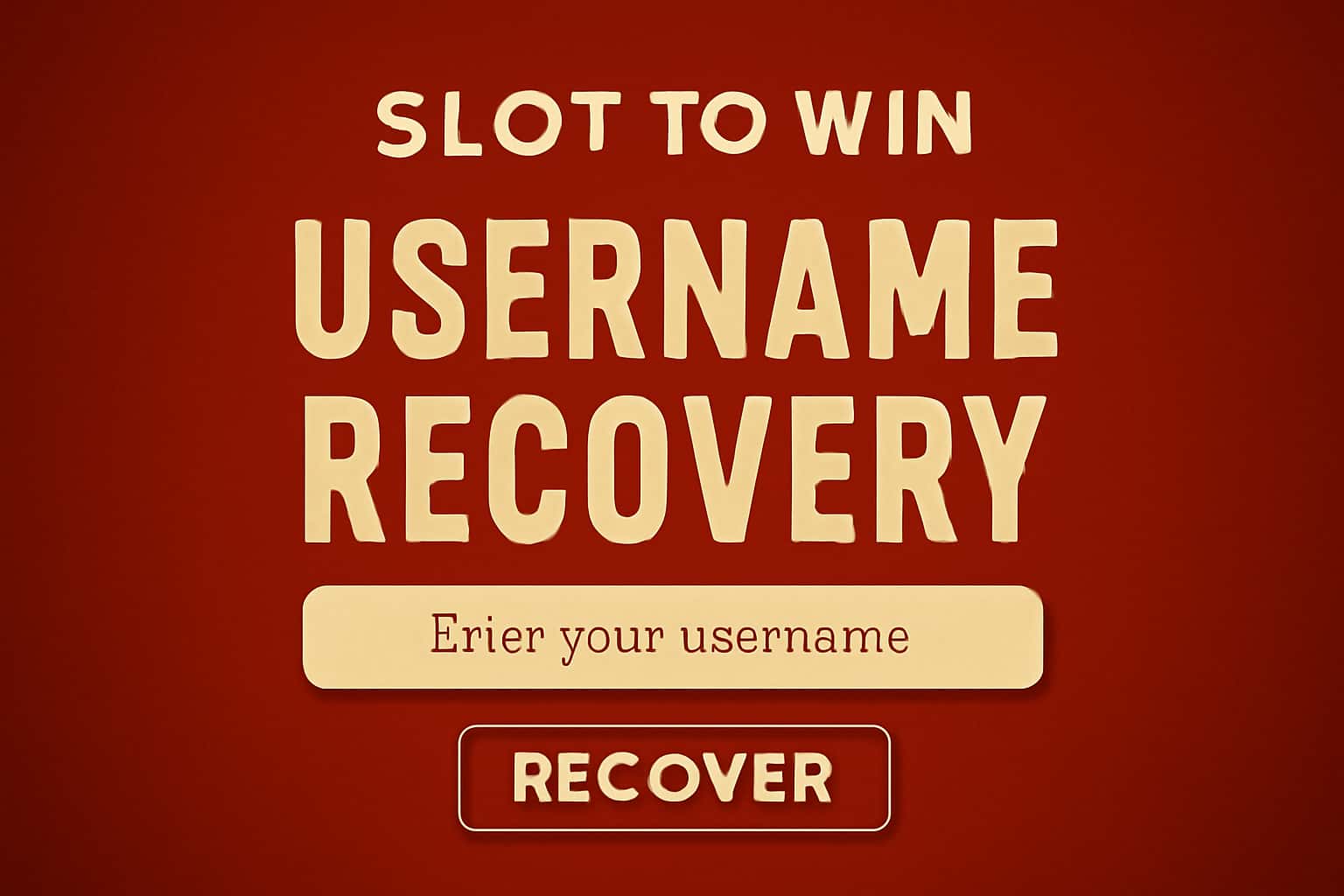 Informational scene about Slot To Win Username Recovery.